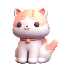 3d cute cat. Realistic 3d high quality isolated render	
