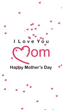 Happy Mothers Day lettering footage with handwritten text effect animation. Calligraphy motion graphics. Flat animation. Available in 4K FullHD and HD video 2D render footage.