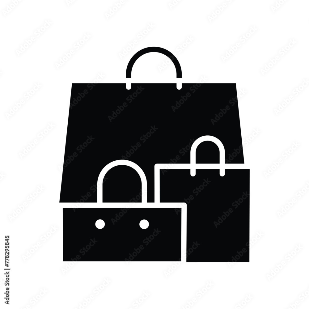 Poster paper bag for shop solid black icon thin lines vector design good for website and mobile app