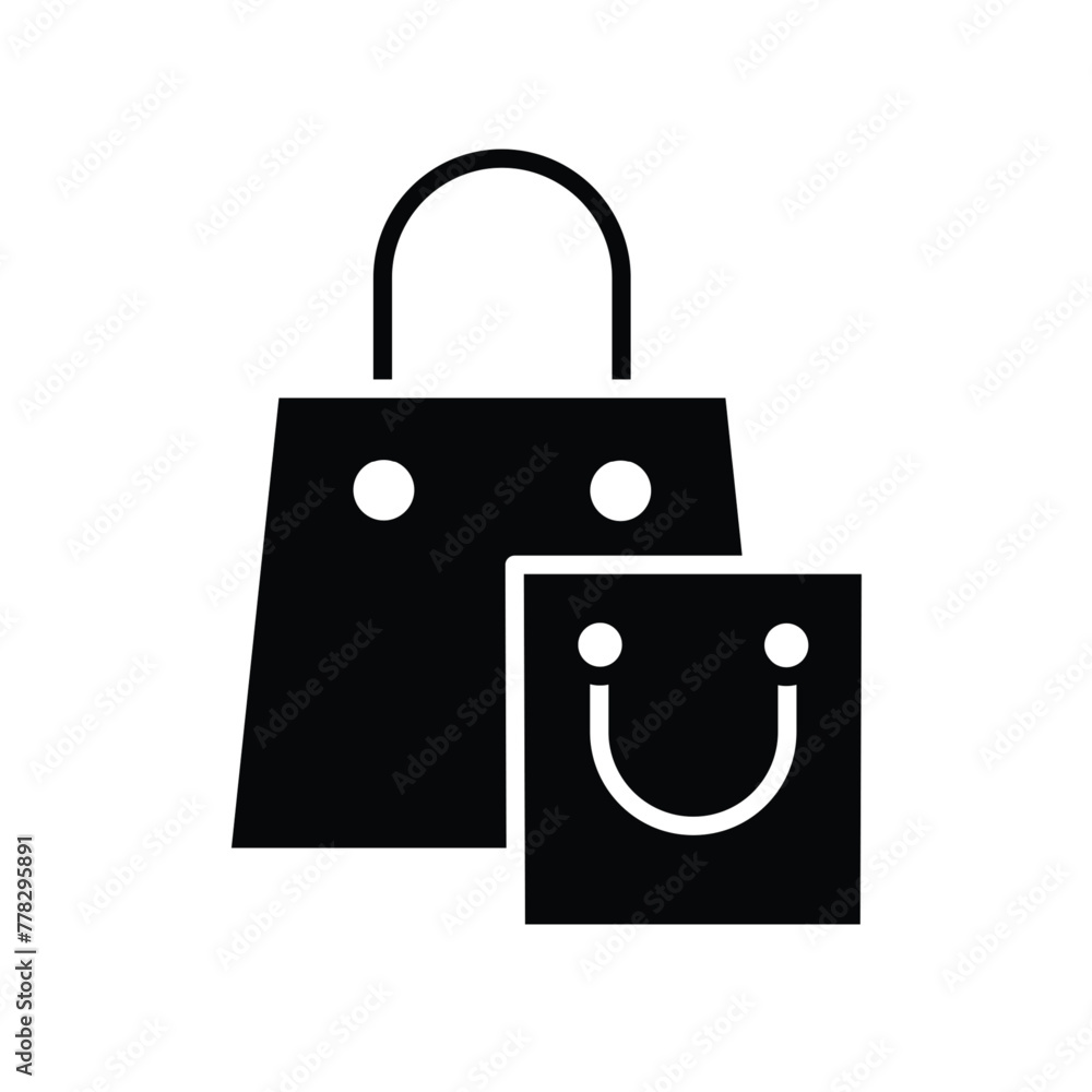 Poster paper bag for shop solid icon thin lines vector design good for website and mobile app