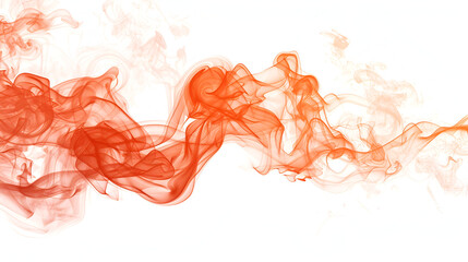 A swirl of red and orange smoke on a white background, Abstract silky smoke aura on a white  backdrop,Dark smoke with beautiful shape in front of white background
