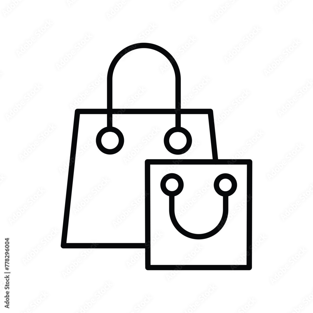 Poster paper bag for shop outline icon thin lines vector design good for website and mobile app