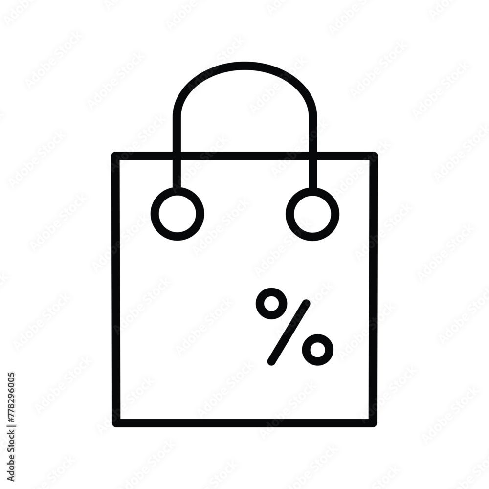 Poster shoping bag discount outline icon thin lines vector design good for website and mobile app