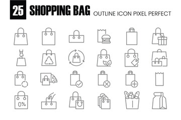 Shopping Bag Related Vector ouline Icons pixel perfect. vector icon for website and mobile app