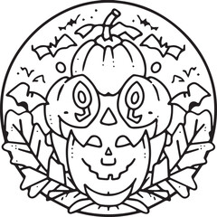Halloween coloring pages. Halloween outline vector