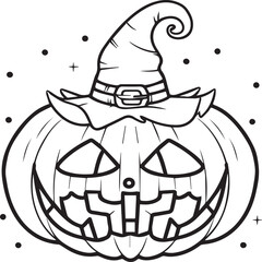 Halloween coloring pages. Halloween outline vector