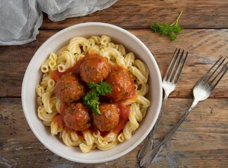 ''Mom's meatballs'' Traditional Homemade Swedish Food. Traditional Meal from Sweden.