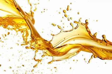 Dynamic splash of oil on white background