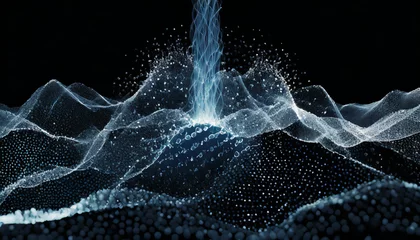 Zelfklevend Fotobehang 量子力学的エネルギーの波をイメージした抽象的なイラスト © takayuki_n82
