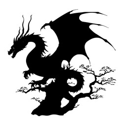 black and white dragon