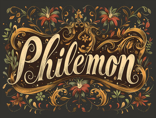 "Philemon" in a brotherhood brown with compassionate and persuasive Goudy-inspired letterforms