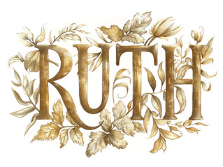 "RUTH" in a soft harvest gold