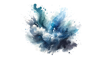 Bright colorful watercolor splash splatter stain brush strokes on white background. - obrazy, fototapety, plakaty