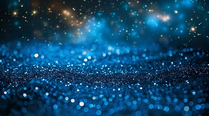 Fotobehang Sparkling Winter Night: Water drops on glass with snowflakes, lights, and a hint of holiday magic © Ubix