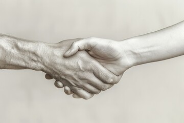 Fototapeta premium A handshake symbolizing trust and partnership between two people, showcasing teamwork and support in business.