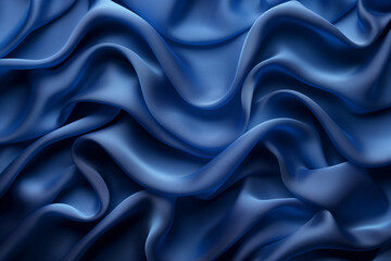 Abstract blue background with smooth lines and wave, elegant silky texture, 3d render illustration, generative ai