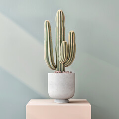 cactus in a vase placed on a minimalist room