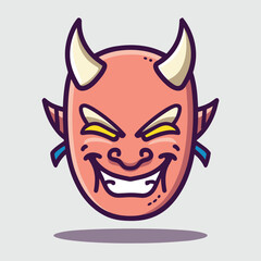 cute devil mask vector design