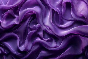 Obraz premium Abstract background of violet silk or satin luxury cloth texture, shiny liquid wave pattern backdrop, generative ai