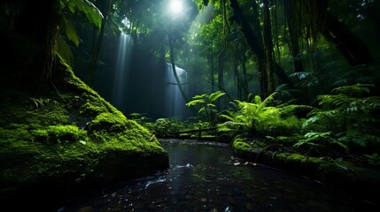 lake in the middle of a spooky forest