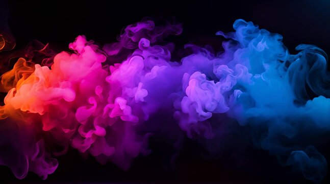 Colorfull Smoke Isolated Dark Background