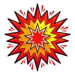 Comic explosion sticker
