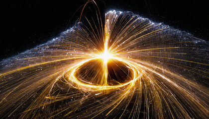 量子力学的エネルギーの波をイメージした抽象的なイラスト