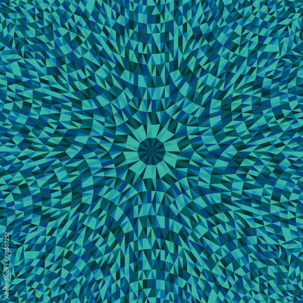Aufkleber tiled mosaic background - circular psychedelic polygonal hypnotic colorful abstract vector design