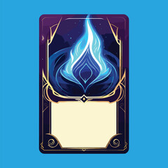 magical flame game card frame vector editable
