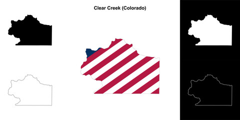 Clear Creek County (Colorado) outline map set