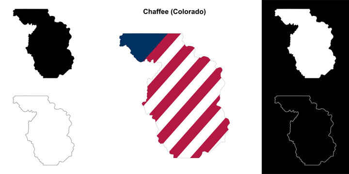Chaffee County (Colorado) outline map set