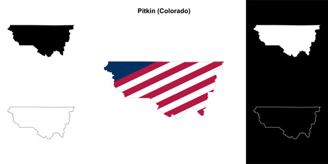 Pitkin County (Colorado) outline map set
