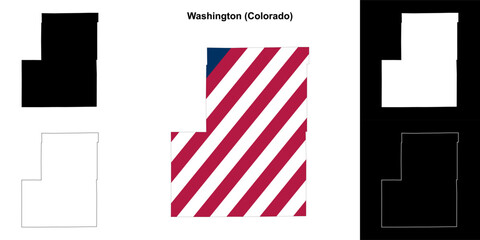 Washington County (Colorado) outline map set