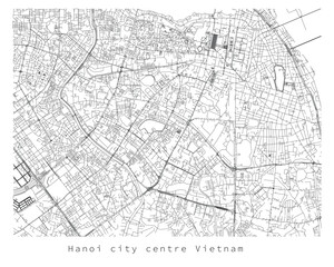 Hanoi Vietnam city centre,Urban detail Streets Roads Map  ,vector element template image