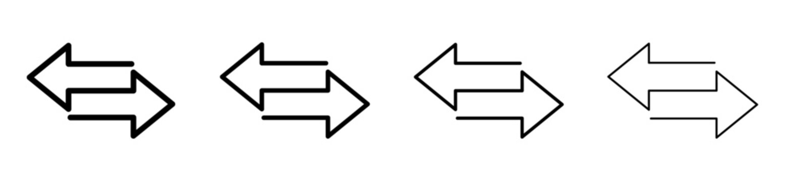 Two opposite arrows icons. Transfer vector signs