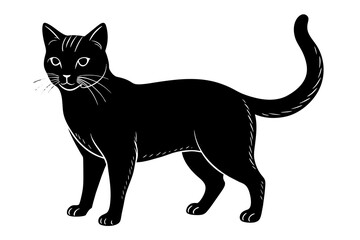  simple-cat-silhouette--whit-background vector illustration 