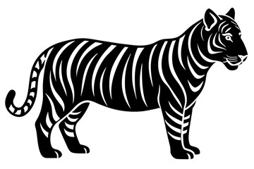 Fototapeta na wymiar simple-tiger-silhouette--whit-background vector illustration 