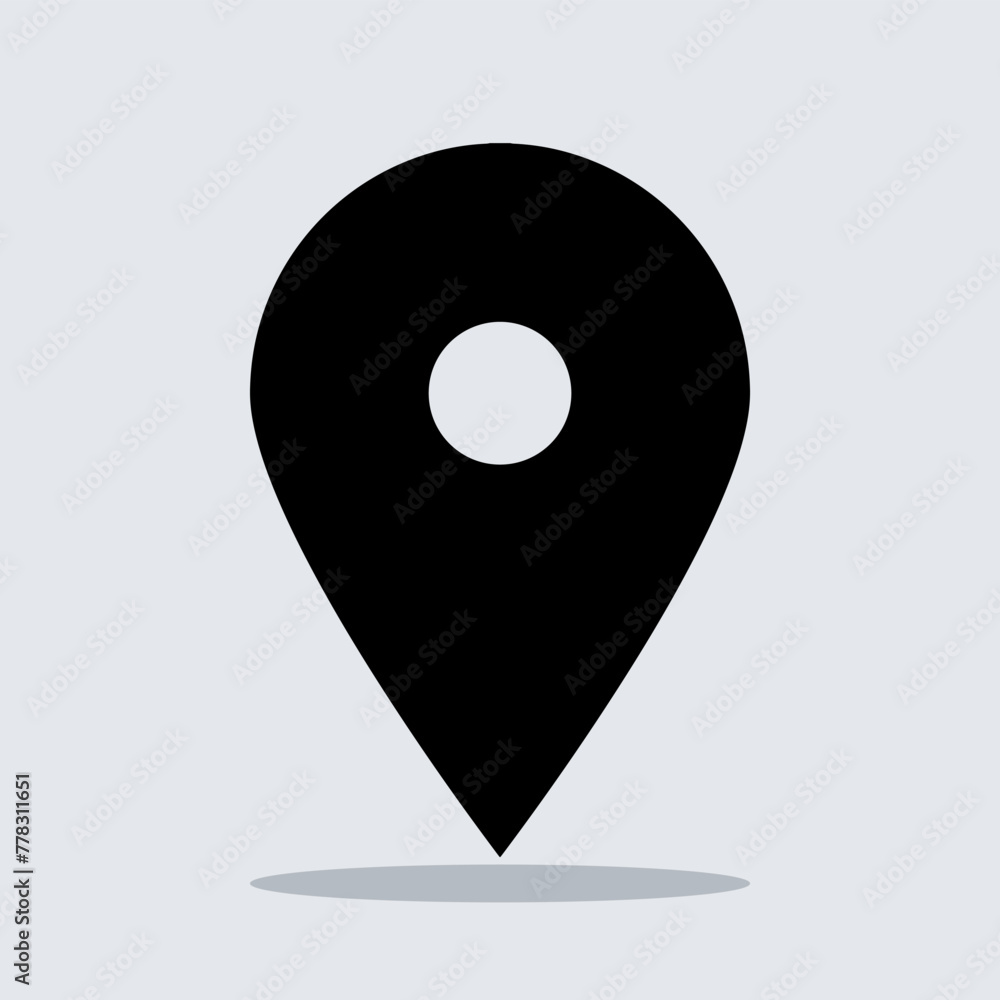 Poster location icon vector. pin icon logo design. pointer symbol isolated on gray background