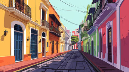 Lima Colonia Streets - obrazy, fototapety, plakaty