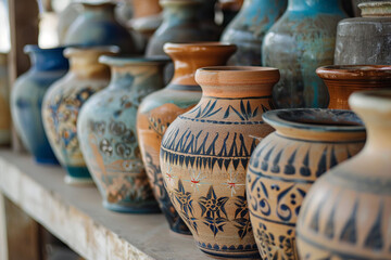 Handmade terracotta vases of thailand