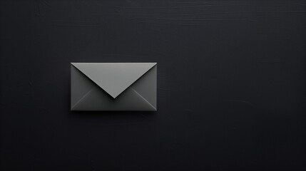 Grey envelope on black background