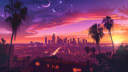 Los Angeles Starlight - obrazy, fototapety, plakaty
