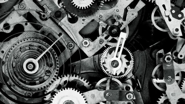 First Person View: Black and White Clock Mechanism