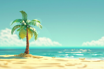 Fototapeta na wymiar beach with sun, summer vibe