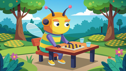 janod-bee-dressed-casual-playing-with-a-board-game