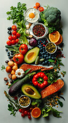 Anti-ADHD Diet Visual, featuring foods that may help improve focus, attention, and behavior in individuals with ADHD like omega-3 fatty acids, protein-rich foods, and foods with a low glycemic index