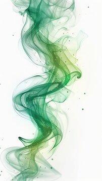 Abstract smoke moves on a black background ,abstract background, colorful smoke of Joss stick ,Green smoke motion abstract on white background for design
