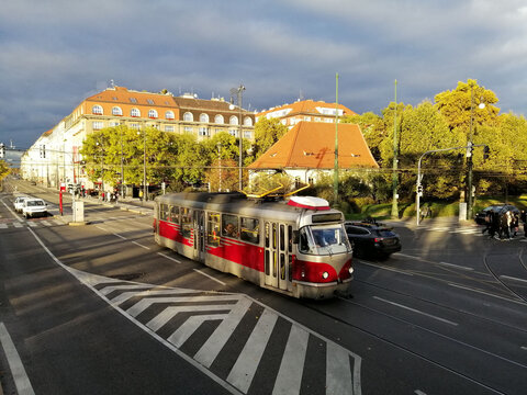Tatra T3R.PLF tram in Prague