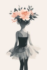 Whimsical Ballerina Doll in Watercolor