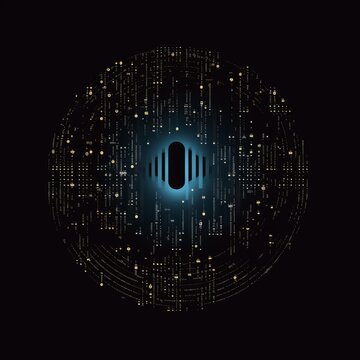 a dark logo about digital forensics, with binary on black background